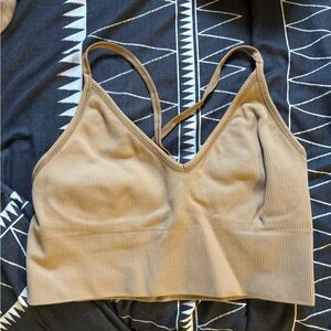 Tan Ribbed Women's Bralette